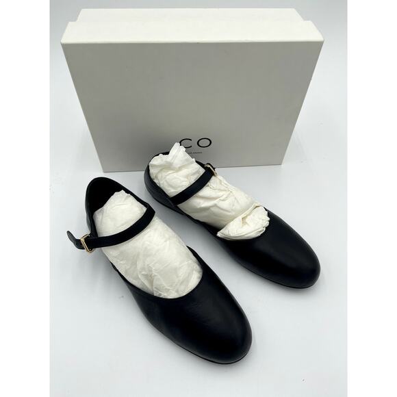 Co. Round Toe D'Orsay Flat in Black size 39.5 - Picture 2 of 14